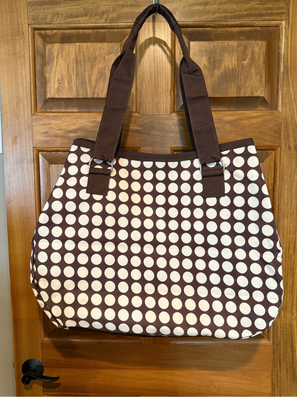NWT Initials Inc. One Trip Wonder Bag - Brown/White with Green Monogram - Picture 2 of 7